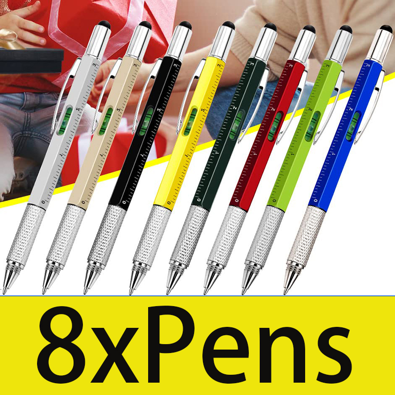 Office Productivity Tech - 8Pcs 6 in 1 Multitool Pen
