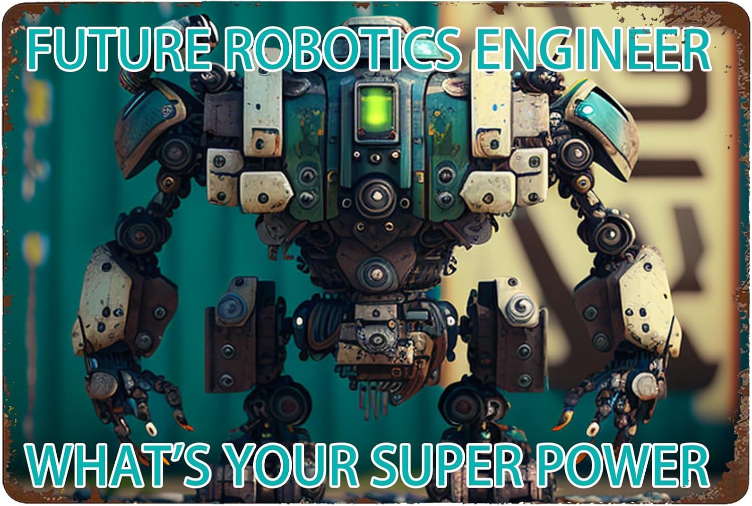 Tech Office Engineer - 1p,Robotics Engineer Metal Sign IN -